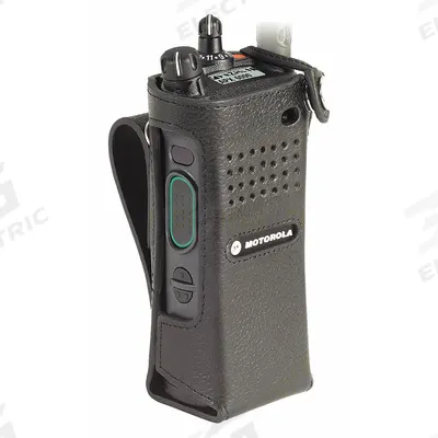 MOTOROLA Case with Fixed Belt Clip: Fits Motorola, For APX Series, Black, Hard Leather - Motorola-Compatible Carrying Accessories