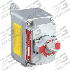 Selector Switch Control Station: 1 Gang, Selector Switch, 4NO/4NC, Hand/Auto, 0 Pilot Lights, 3/4 in (MPN EFDB175-35). Key specifications — Legend: Hand/Auto; Action: Maintained; Contact Form: 4NO/4NC; Brand: APPLETON ELECTRIC; Operator Configuration Type: (1) Selector Switch.