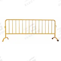 APPROVED VENDOR Crowd Control Barrier: Manual Carry, 40 1/2 in Ht, 8 1/2 ft Lg, 20 in Wd, Yellow (MPN 31DW11). Key specifications — Brand: APPROVED VENDOR; Portability: Manual Carry; Material: Steel; Message: No Legend; Includes: Curved Removable Foot; Finish: Powder Coated; Connecting Option: Interlocking; ADA Compliance: No.