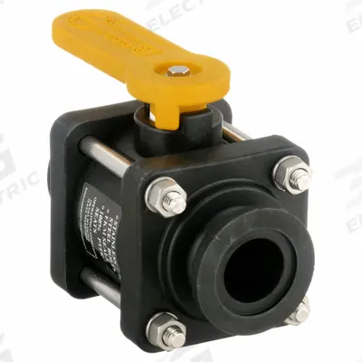 BANJO Manual Two-Way Ball Valve: 1 in, Polypropylene, Straight, Flange x Flange - Polypropylene Ball Valves