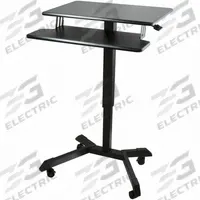 VICTOR Standing Desk: Black, Wood, 25 5/8 in Overall Wd, 17 3/4 in Overall Dp, 44 in Max Desktop Ht (MPN DC550). Key specifications — Frame Color: Black; Frame Material: Steel; Brand: VICTOR; Desktop Color: Black; Desktop Material: Wood.