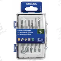 DREMEL Rotary Tool Accessory Kit: Rotary Tool Accessory Kit, 11 Pieces, Case Included (MPN 729-01). Key specifications — attr1097321: 85602-13/32 in Silicon Carbide Grinding Stone; attr1097325: Case Included; attr1097330: DREMEL.