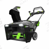EGO Cordless Walk-Behind Snow Blower: 180° Chute Turning Radius, Cordless, Manual, 13 in Clearing Dp (MPN SNT2100). Key specifications — Battery Capacity: 5.0 Ah; Speed Settings: Variable; Brand: EGO.
