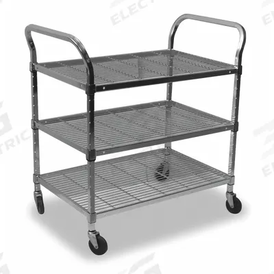 APPROVED VENDOR Wire Shelf Utility Cart: 800 lb, 3 Shelf, 40 in L x 24 in W x 42 in H Dim - Heavy-Duty Utility Carts with Flush Wire Shelves
