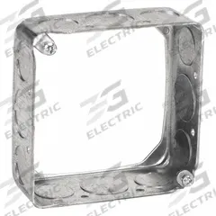 RACO Extension Ring: Steel, Silver, For 2 Gangs, 1.5 in Overall Dp, 4 in Overall Wd, 4 in Overall Lg (MPN 203). Key specifications — Brand: RACO; For Number of Gangs: 2; Accessory Type: Extension Ring; Color: Silver; Material: Steel.