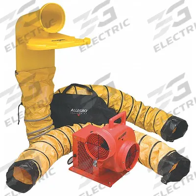 ALLEGRO Confined Space Blower Kit: 115/230 V AC, 8 in Duct Dia, 3/4 hp Horsepower - Centrifugal Blowers