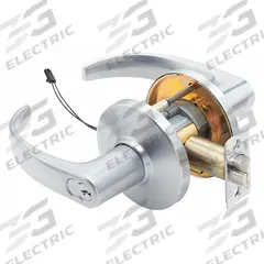 STANLEY SECURITY SOLUTIONS Door Lockset: Storeroom Lever Locksets, Chrome, ADA Compliant, Electrical (MPN 9KW37DEU14DS3626RQE). Key specifications — Ligature Resistance: Not Ligature-Resistant; Brand: STANLEY SECURITY SOLUTIONS; Visual Indicator Message: No Message; Lockset Style: Curved; ADA Compliant: Yes; Finish: Satin Chromium-Plated : Zinc Alloy.
