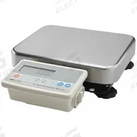 A&D WEIGHING Industrial Bench Scale: 11 7/8 in x 15 in, Not IP Rated, Integrated, Stainless Steel (MPN FG-30KBM). Key specifications — Connection Ports: RS-232C; Readability: 0.002 kg/0.005 lb; Brand: A&D WEIGHING; Weighing Surface Material: Stainless Steel.