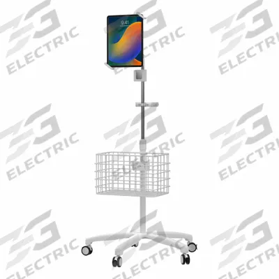 CTA DIGITAL Medical Mobile Floor Stand: 11 3/4 in Overall Wd, 65 in Overall Ht, 0 Drawers - Mobile Medical Tablet Carts