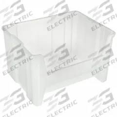 AKRO-MILS Stacking Bin: 19 7/8 in x 15 1/4 in x 12 1/2 in, Clear, 75 lb Load Capacity, 13017SCLAR. Key specifications — Electrostatic Discharge: Not Electrostatic Discharge Conductive; Brand: AKRO-MILS; % Recycled Content: 0%.