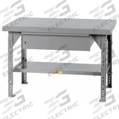 LITTLE GIANT Workbench: Adj Ht, Steel, 84 in x 42 in, 10,000 lb Overall Load Capacity, Gray (MPN WW4284-HD-ADJ). Key specifications — Included Components: Drawer; Brand: LITTLE GIANT.