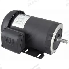 WEG General Purpose Motor: C-Face/Rigid Base Mount, Totally Enclosed Fan Cooled, 2 hp, 230/460V AC (MPN 00218ET3E56C-S). Key specifications — Brand: WEG; Nameplate Voltage @ 60 Hz: 230/460V AC; Full Load Current @ 60 Hz: 5.44/2.72 A; Nameplate RPM @ 60 Hz: 1,775 RPM; Motor Enclosure: TEFC.