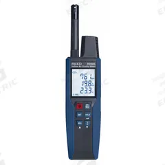REED INSTRUMENTS Indoor Air Quality Meter: Calculates Averages/LCD Display, Carbon Dioxide, Sound (MPN R9905). Key specifications — Manufacturer Part Number: R9905; Brand: REED INSTRUMENTS; Calibration Certificate Type: Available Separately; Digital Display Screen Type: LCD with Backlight; Features: Triple LCD Display; Includes: Carrying Case; PPM Accuracy: ±3% of Reading or ±75ppm (0 to 5,000ppm); Power Source: Battery.