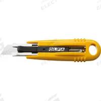 OLFA Safety Knife: 5 1/2 in Overall Lg, Textured, 1 1/2 in Overall Wd, Plastic, Yellow, Quick-Change (MPN SK-4). Key specifications — attr307884: Quick-Change; attr307885: Steel Standard Tip; attr307882: Yellow; attr307878: Textured; attr307881: Plastic; attr324892: OLFA.