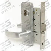 BEST Door Lockset: Classroom Lever Locksets, Chrome, ADA Compliant, Interchangeable Core (MPN 45H7R14J626). Key specifications — Ligature Resistance: Not Ligature-Resistant; Brand: BEST; Lockset Function ANSI Code: F05; Visual Indicator Message: No Message; Lockset Style: 40H Escutcheon; ADA Compliant: Yes; Finish: Satin Chromium-Plated : Stainless Steel.