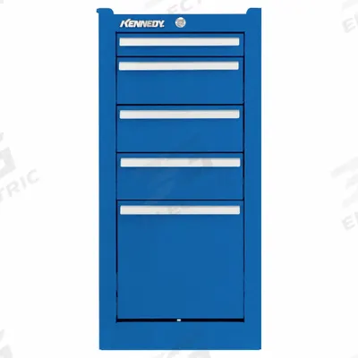 KENNEDY Side Cabinet: Blue, 5 Drawers, Keyed, 13 5/8 in W x 20 in D x 29 1/16 in H - Heavy-Duty Side Cabinets