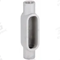 Conduit Outlet Body: Aluminum, 1/2 in Trade Size, C Body, 4 cu in Body Capacity, Threaded Hub (MPN C17SA). Key specifications — Finish: Powder Coated; Includes: Set Screw Hubs; For Use With: IMC; Brand: HUBBELL KILLARK; Hub Style: Threaded; Mfr. Series: Duraloy 7.