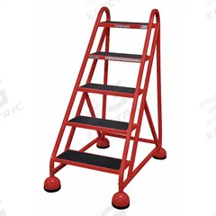 COTTERMAN Rolling Ladder: 3.8 ft Platform Ht, Partially Assembled, Steel, Wt-Actuated Auto-Lock (MPN ST-520 A2 C6 P5). Key specifications — Includes Handrails: Handrails Not Included; Material: Steel; Brand: COTTERMAN; Color: Red.