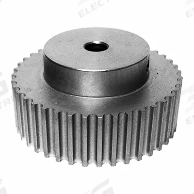 Dayton Timing Pulley: Curvilinear, Fixed, For HTD Timing Belt Section, For 15 mm Belt Wd - HTD Section Fixed-Bore Timing Pulleys with Hub