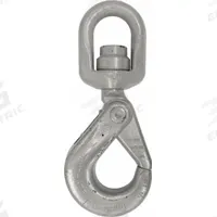CROSBY Self-Locking Hook: 4,560 lb Working Load Limit, 100 Hook Grade, Alloy Steel, Swivel, Plain (MPN 1004413). Key specifications — Color: Silver; Brand: CROSBY; Visual Indicator Markings: Deformation & Max Angle.
