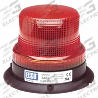 ECCO Beacon Light: Flashing Beacon, Red, 3 7/8 in Overall Ht, LED, 12-80V DC (MPN 6465R). Key specifications