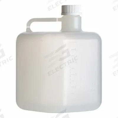 AZLON Carboy: 5 L, 1.32 gal, Polypropylene, 220 mm x 270 mm, Screw On Cap, Colorless - Rectangular Carboys