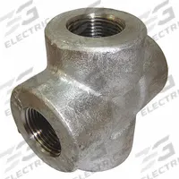APPROVED VENDOR Metal Pipe Cross: Cross, Steel, Class 3000, 3/8 in x 3/8 in x 3/8 in x 3/8 in (MPN 4TJH9). Key specifications — Includes Pre-Applied Thread Sealant: No.