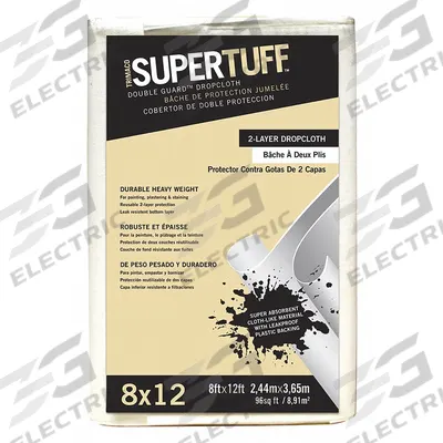 TRIMACO Double Guard Drop Cloth: Extra Heavy Duty, Paper/Plastic, 47 mil Thick - Leak-Resistant Drop Cloths