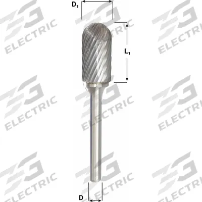 Grainger Carbide Bur: Ball-Nosed Cylinder - Double-Cut Ball-Nosed Cylinder Burs