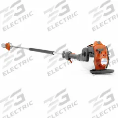 HUSQVARNA Gas Powered Pole Saw: 12 in Blade Lg, 8 ft to 8 ft Reach, Includes: Tool Only, Gas-Powered (MPN 525P4S FIXED POLE SAW). Key specifications — Engine Cycle: 2-Cycle; Product Type: Gas-Powered Pole Saw; Manufacturer Part Number: 525P4S FIXED POLE SAW; Interchangeable Head: No.
