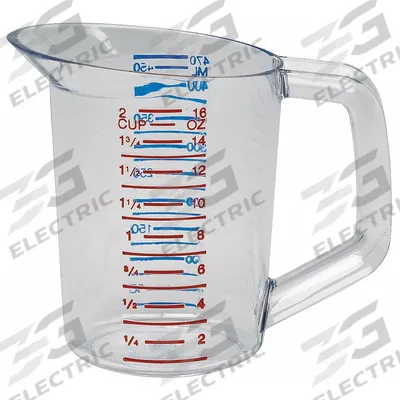 RUBBERMAID COMMERCIAL PRODUCTS Measuring Cup: Dry/Liquid, 0.5 qt Capacity, Polycarbonate - Plastic Measuring Cups