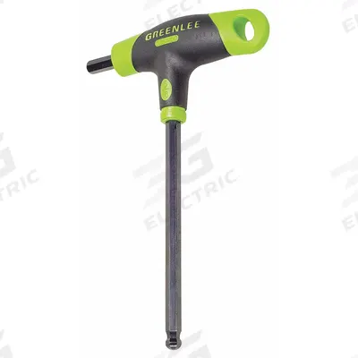 GREENLEE Hex Key: 1 Ball Ends, 5/16 in Tip Size, SAE, Short, Alloy Steel, Black Oxide - T-Shaped Dual-Tip Hex Keys