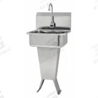 SANI-LAV Hands-Free Sink: 41 1/2 in Overall Ht, 17 in Bowl Lg, 7 in Bowl Dp, 0.5 gpm Flow Rate (MPN ESB2-501L-0.5). Key specifications — Includes Side Splash: Side Splash Not Included; Power Source: Battery Powered; Brand: SANI-LAV.