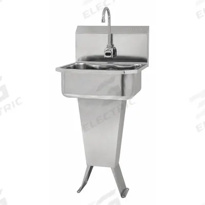 SANI-LAV Hands-Free Sink: 41 1/2 in Overall Ht, 17 in Bowl Lg, 7 in Bowl Dp - One-Station Freestanding Hand Sinks with Faucets