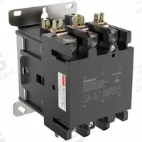 DAYTON Definite Purpose Magnetic Contactor: 3 Poles, 120V AC, 75 A, Non-Reversing (MPN 783XY0). Key specifications — Brand: DAYTON; Coil Voltage: 120V AC; Contactor Style: HVACR Definite Purpose Contactor; Mounting Style: Through Panel; Terminal Connection Type: Box Lugs; Maximum Voltage Rating: 600V AC; Phase: Three; Main Pole Contact Form: 3NO.