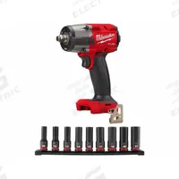 MILWAUKEE Impact Wrench Kit: 1/2 in Drive Size, 550 ft-lb Fastening Torque, Brushless, 18 V DC Volt (MPN 2962-20, 49-66-7032). Key specifications — attr1170829: Brushless; attr1170832: Standard.