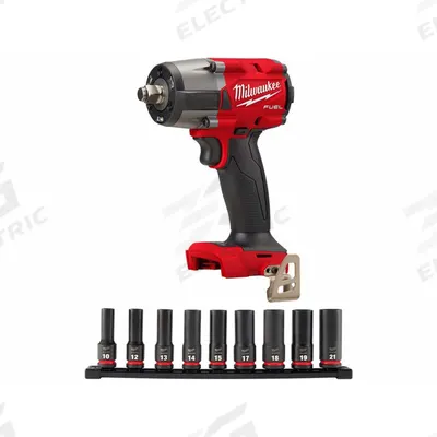 MILWAUKEE Impact Wrench Kit: 1/2 in Drive Size, 550 ft-lb Fastening Torque, Brushless - Milwaukee Cordless Impact Wrenches