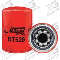 BALDWIN FILTERS Hydraulic Filter: Hydraulic Fluid, 1 1/4"-12 Thread Size, Spin-On, Cellulose (MPN BT526). Key specifications — Media Material: Cellulose; Brand: BALDWIN FILTERS; Compatible Fluid Type: Hydraulic Fluid; Compatible Vehicle Make: Allis-Chalmers; Includes: G381-A Integral Gasket; Thread Size: 1-1/4"-12.