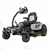 EGO Riding Lawn Mower: Riding, POWER+, Yard up to 2 acre, Rear-Wheel Drive, 42 in Cutting Wd (MPN ZT4215S). Key specifications — Brand: EGO; Deck Material: Steel; Battery Capacity: 6.0 Ah.
