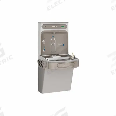 ELKAY Drinking Fountain with Bottle Filler: On-Wall, Non-Refrigerated, Vinyl Clad Steel - On-Wall Single Drinking Fountains with Bottle Fillers