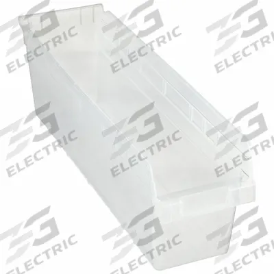 QUANTUM STORAGE SYSTEMS Shelf Bin: 23 5/8 in Overall Lg, 6 5/8 in x 8 in, Clear - Clearview Plastic Shelf Bins