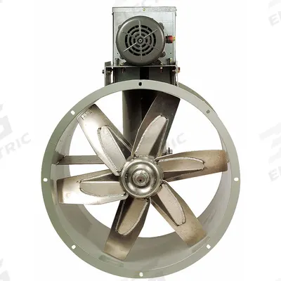 Dayton Tubeaxial Fan: Clean Air, 24 in Blade, 5,730 cfm @ 0.000 in SP, 115/208-230V AC - Clean Air Belt-Drive Fans with Drive