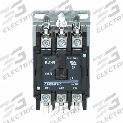 EATON Definite Purpose Magnetic Contactor: 3 Poles, 120V AC, 40 A - Non-Reversing Definite Purpose Contactors
