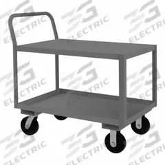 APPROVED VENDOR Utility Cart: 1,200 lb, 43 in L x 26 in W x 31 in H Overall Dim, 2 Shelves, Raised (MPN LDO-243639-2-6PO-95). Key specifications — Caster/Wheel Configuration: (2) Swivel; Brand: APPROVED VENDOR; Caster Wheel/Tread Material: Polyolefin.