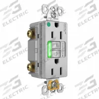 LEGRAND GFCI: Hospital Grade, Duplex, 5-15R, Gray, GFCI, 125V AC, 15 A, 2 Pole / 3 Wire (MPN 1597HGTRPIGRY)