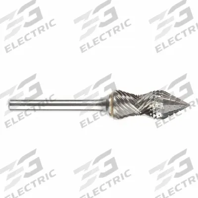 SGS PRO Carbide Bur: Cone, SJ-5RA, Double Cut, 1/2" x 1 1/4" Head - Cone Radius Burs