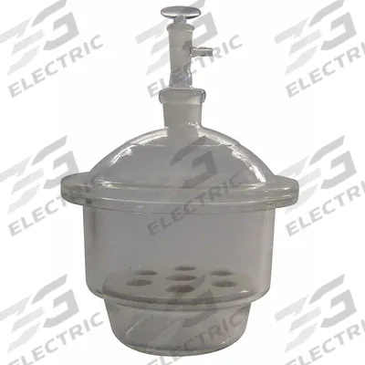 APPROVED VENDOR Desiccator: Vacuum, Round, Glass/Porcelain, 12 in Overall Dia, 15 in Overall Ht - Vacuum Desiccators