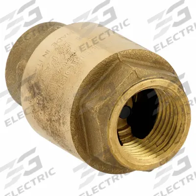 BONOMI Check Valve: Poppet, Inline Valve Body, 3/8 in Pipe Size, FNPT x FNPT, Brass - Lead-Free Brass Inline Disc Check Valves