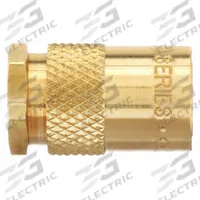 PARKER Hydraulic Quick Connect Hose Coupling: 1/4 in Coupling Size, Brass, 11.36 lpm Max. Flow Rate (MPN P208-01A). Key specifications — Body Material: Brass; Thread Size: 1/8"-27; Brand: PARKER.
