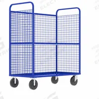 VALLEY CRAFT Cage Cart: 2,000 lb, Overall Dim. 57 in L x 30 in W x 68 in H, Adj, 1 Shelves, Rubber (MPN F89726VCBL). Key specifications — Caster/Wheel Configuration: (2) Rigid; Color: Blue; Shelf Adjustability: Adjustable; Brand: VALLEY CRAFT.